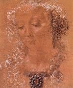 Andrea del Verrocchio Halfte second women head Sweden oil painting artist